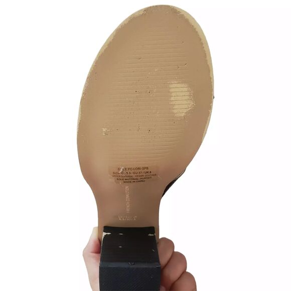 French Connection Lori Snakeskin Heels Womens 6.5 Sandals Open Toe Block - Picture 7 of 14